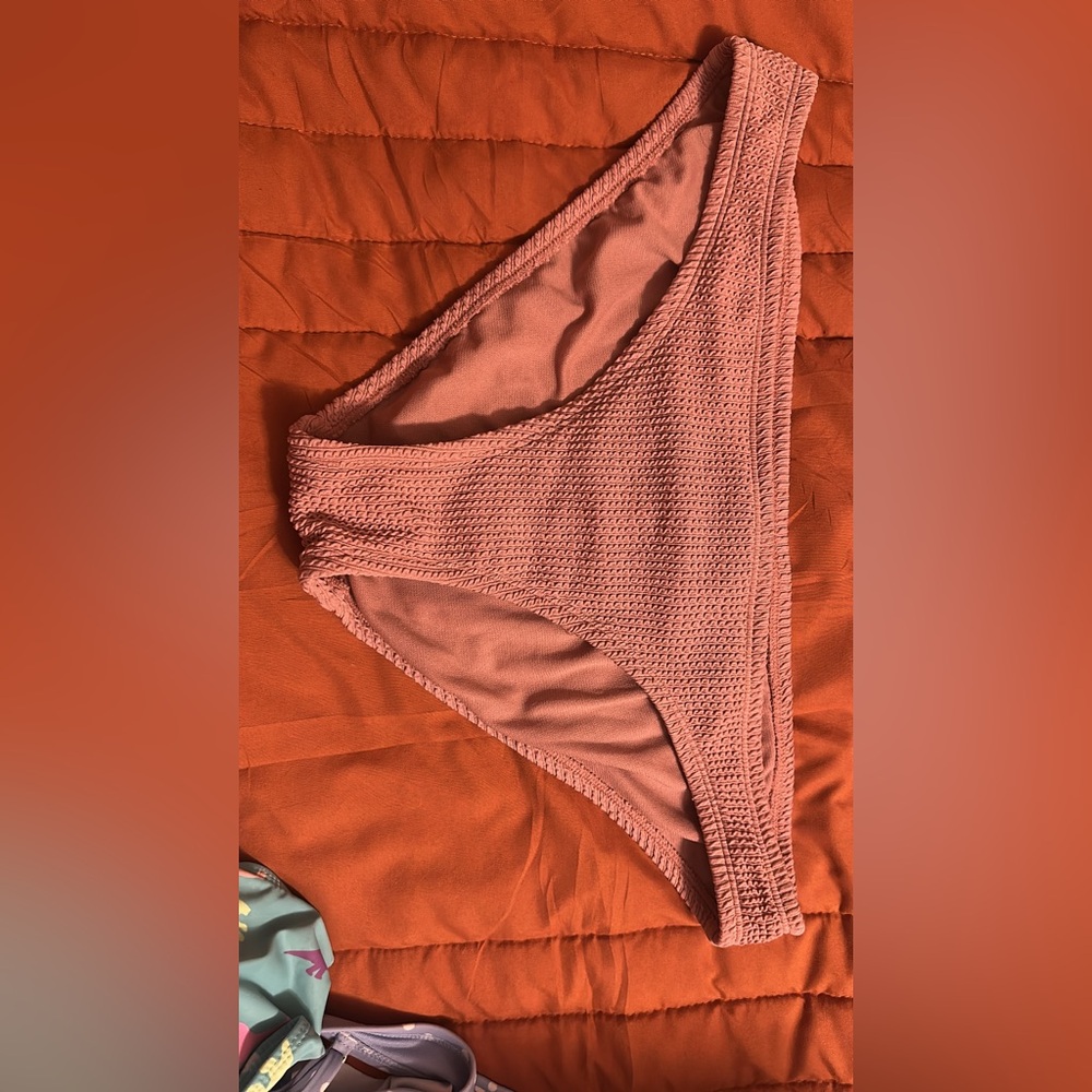 Women's Textured Bikini Bottom - Pink